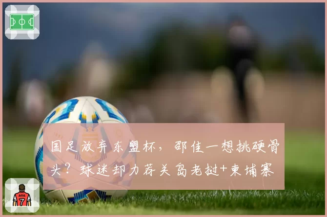 国足放弃东盟杯,邵佳一想挑硬骨头?球迷却力荐关岛老挝+柬埔寨